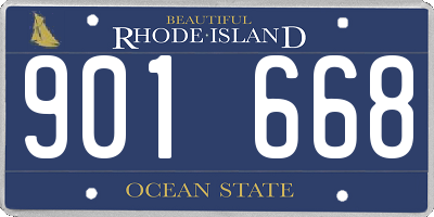 RI license plate 901668