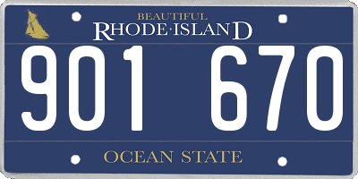 RI license plate 901670