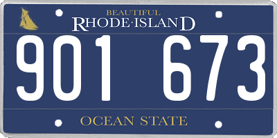RI license plate 901673