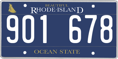 RI license plate 901678