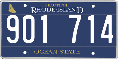 RI license plate 901714