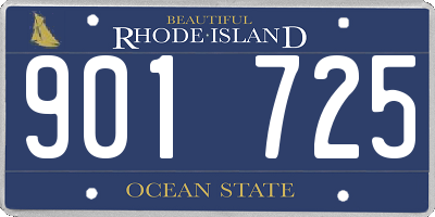 RI license plate 901725