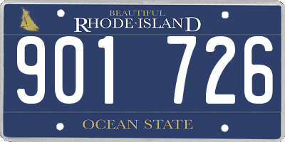 RI license plate 901726