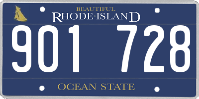 RI license plate 901728