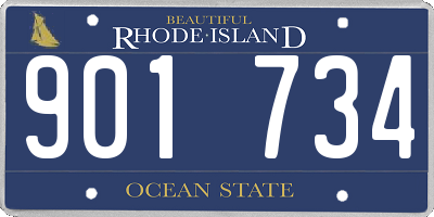 RI license plate 901734