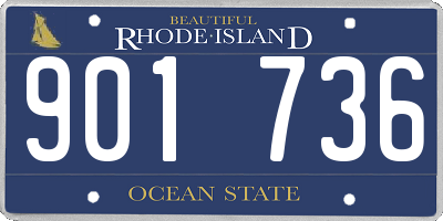 RI license plate 901736