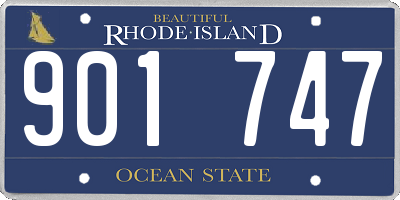 RI license plate 901747
