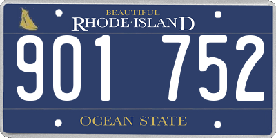 RI license plate 901752