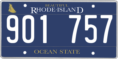 RI license plate 901757