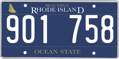 RI license plate 901758
