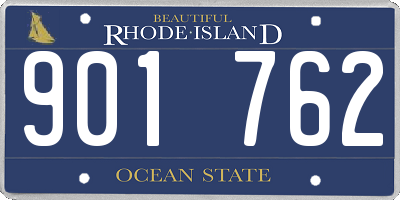 RI license plate 901762