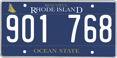 RI license plate 901768