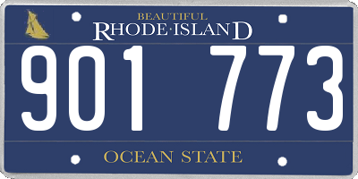 RI license plate 901773