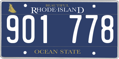 RI license plate 901778