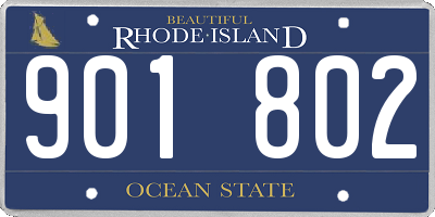 RI license plate 901802