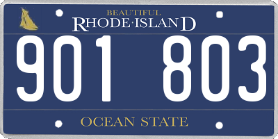 RI license plate 901803