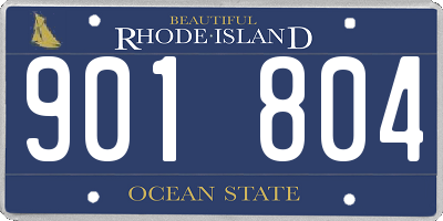 RI license plate 901804