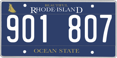 RI license plate 901807