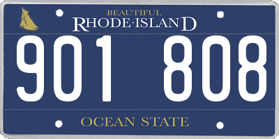 RI license plate 901808