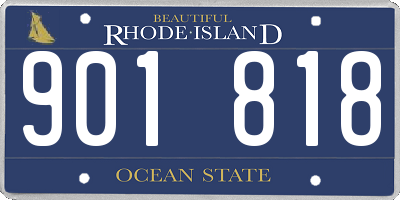 RI license plate 901818