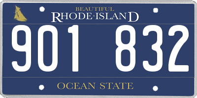 RI license plate 901832