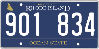 RI license plate 901834