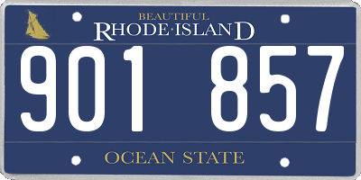 RI license plate 901857