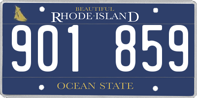 RI license plate 901859