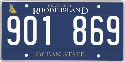 RI license plate 901869