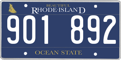 RI license plate 901892