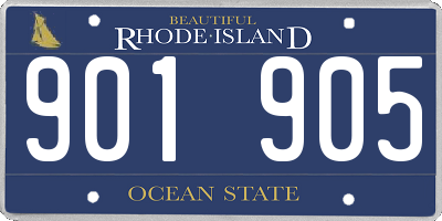 RI license plate 901905