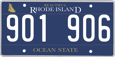 RI license plate 901906
