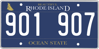 RI license plate 901907