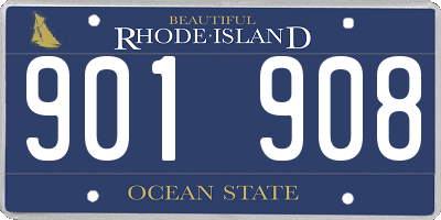 RI license plate 901908