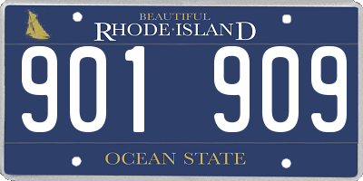 RI license plate 901909