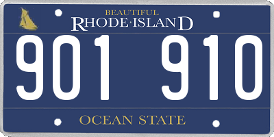 RI license plate 901910
