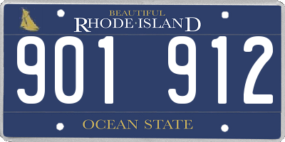 RI license plate 901912