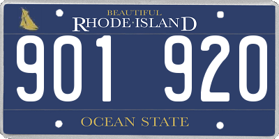 RI license plate 901920