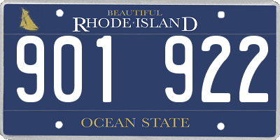 RI license plate 901922