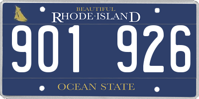 RI license plate 901926
