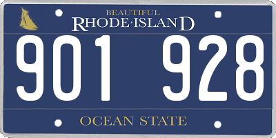 RI license plate 901928