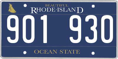 RI license plate 901930