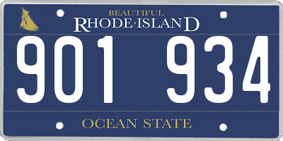 RI license plate 901934