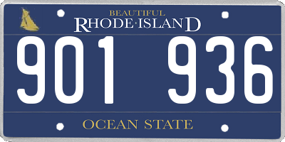 RI license plate 901936