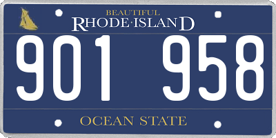RI license plate 901958