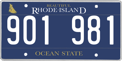 RI license plate 901981