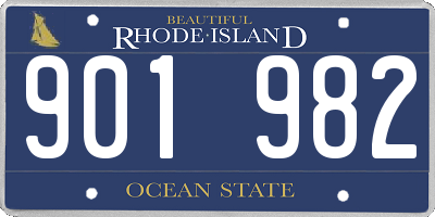 RI license plate 901982
