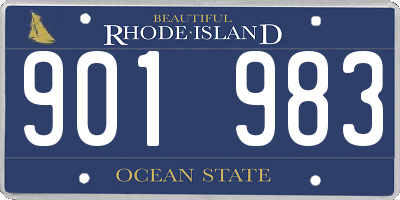 RI license plate 901983