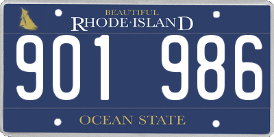 RI license plate 901986