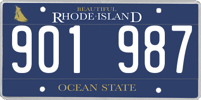 RI license plate 901987